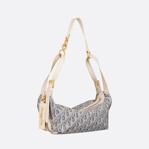 Dior Monogram Blue and Cream Shoulder Bag
